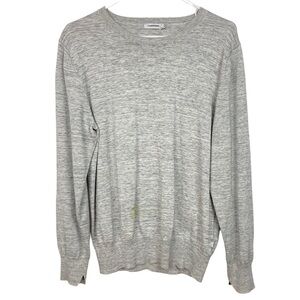 J. LINDEBERG Space Dyed Cotton Crew Neck Sweater in Grey - Size L